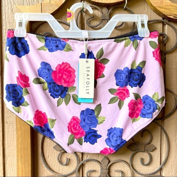 SEAFOLLY LOLA ROSE HIGH WAISTED LACE UP SIREN SWIM PANT 14 SORBET NWT - Picture 8 of 13